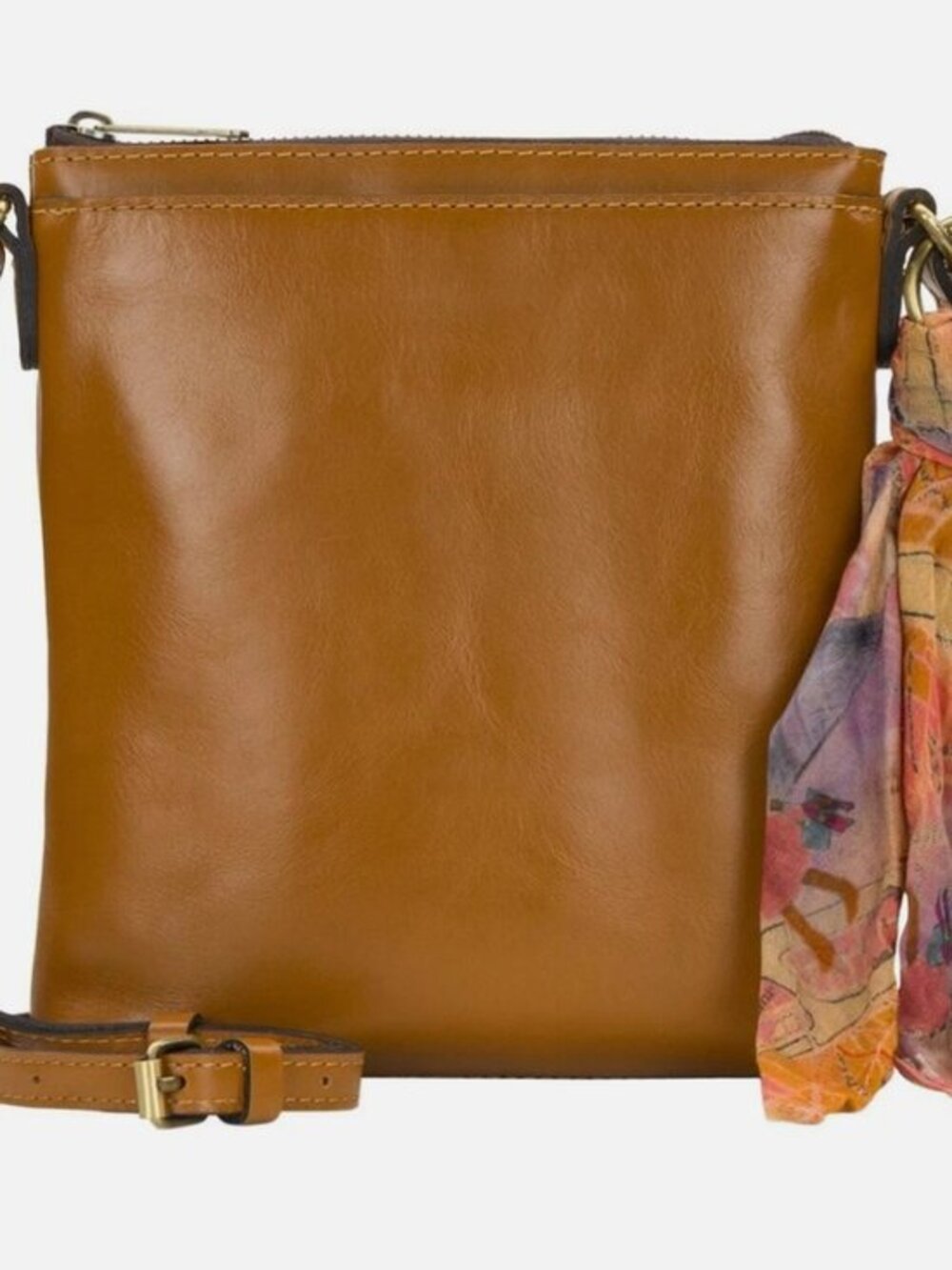 Patricia Nash Renee Crossbody Bag with Mini Scarf/Charms, Light Tan NWT